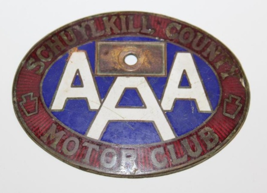 Schuylkill County PA AAA Motor Club Emblem Badge