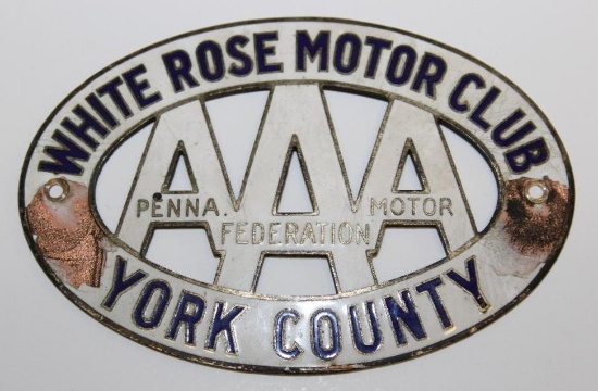 York County PA AAA White Rose Motor Club Emblem Badge