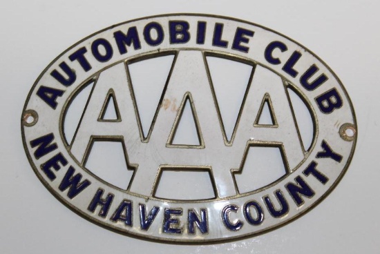 New Haven County AAA Motor Club Emblem Badge