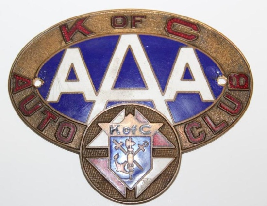 K of C AAA Motor Club Emblem Badge