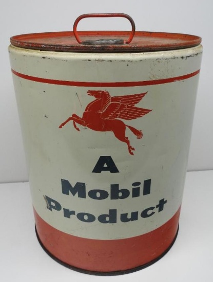 A Mobil Product Five Gallon Oil Can