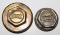 Group of 2 Brass Chandler Threaded Hubcaps