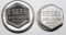 Group of 2 Essex Motor Car Co Threaded Hubcaps