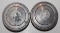 Group of 2 Pontiac Indian Motor Car Co Threaded Hubcaps