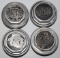 Group of 4 Oldsmobile Motor Car Co Threaded Hubcaps