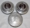 Group of 3 E Automobile Threaded Hubcaps