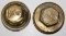 Group of 2 Brass Haynes Motor Car Co Threaded Hubcaps