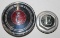 Group of 2 E Automobile Threaded Hubcaps