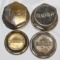 Group of 4 Brass Buick Threaded Hubcaps