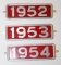 1952, 1953, 1954 Metal Emblem Tags