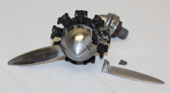1920's Radial Airplane Engine Radiator Mascot Hood Ornament by Atlas Mfg