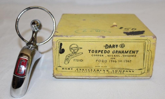 NOS 1946-1947 Ford Torpedo Radiator Mascot Hood Ornament