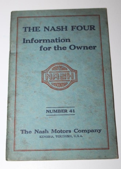 1923 Nash Four Owners Information Book
