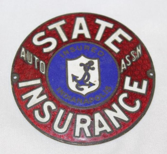 State Automobile Insurance Association of Indianapolis Radiator Emblem Badge