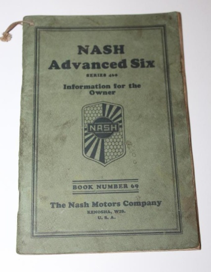 1929 Nash Advanced Six Series 460 Owners Manual Book