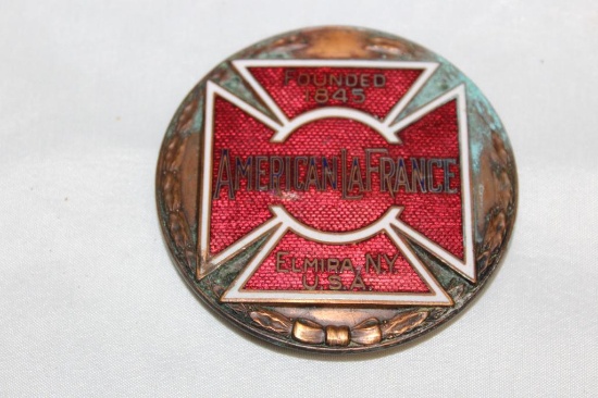 1919-1927 American La France Firetruck Radiator Emblem Badge