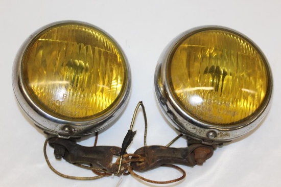 Pair of Antique Automobile Fog Lights