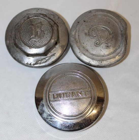 Group of 3 Durant, Buick, De Soto Threaded Hubcaps