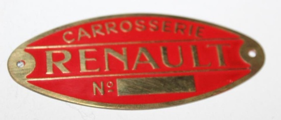 Renault Carrosserie Coachbuilder Emblem Badge