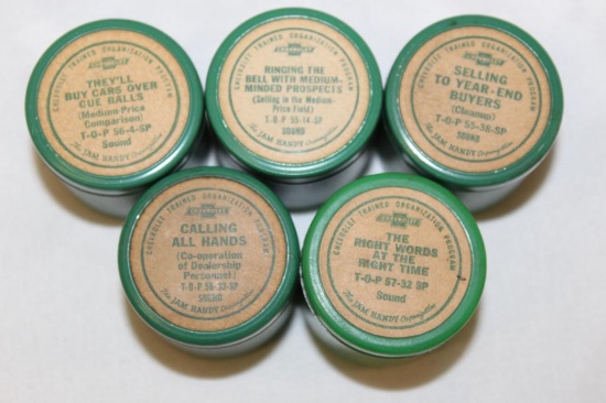 Group of 5 Chevrolet Advertising Training Film Tins
