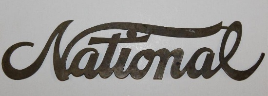 National Motor Car Co Brass Radiator Script Emblem