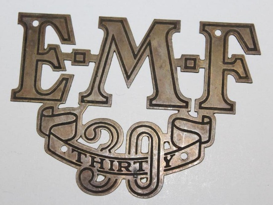 EMF 30 Brass Radiator Script Emblem