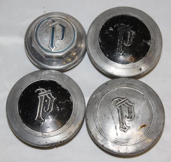 Group of 4 Plymouth Motor Car Co Threaded Hubcaps