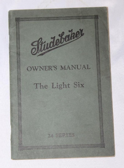 1924 Studebaker Light-Six Owners Manual Brochure Book