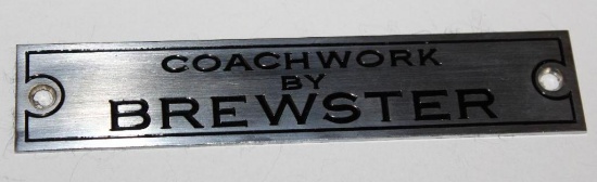 Brewster Coachbuilder Bodytag Emblem Badge