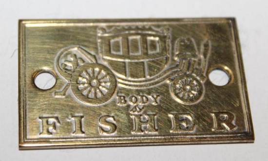 Fisher Body Coachbuilder Bodytag Emblem Badge
