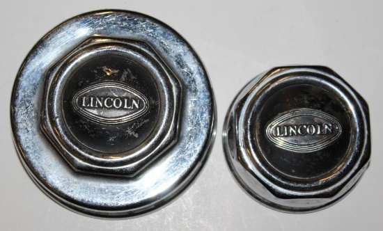Group of 2 Lincoln Motor Car Co Threaded Hubcaps