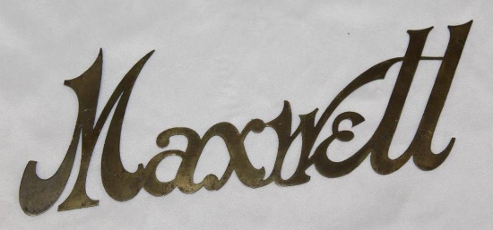 Brass Maxwell Motor Car Co Radiator Emblem Script