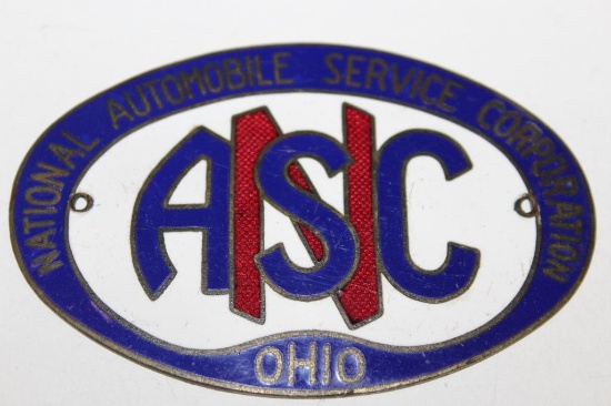 National Automobile Service Corp of Ohio Auto Club Radiator Emblem Badge