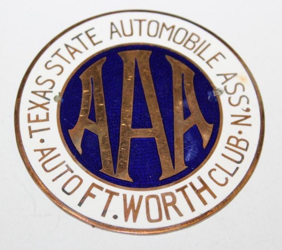 AAA Texas Automobile Club of Fort Worth Radiator Emblem Badge