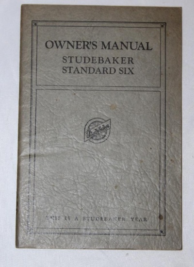 1926 Studebaker Standard Six Owners Manual Brochure Book