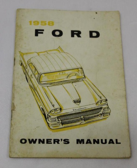 1958 Ford Motor Car Co Owners Manual Book