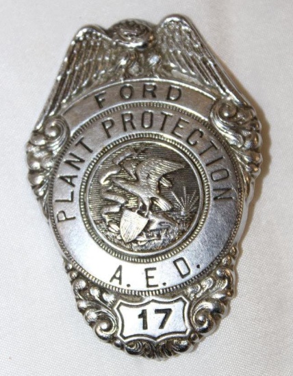 Ford Motor Car Co Plant Employee Security Pin Badge