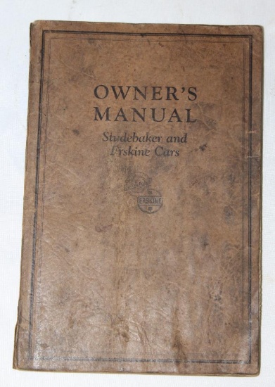 1926-1930 Studebaker Erskine Owners Manual Brochure Book
