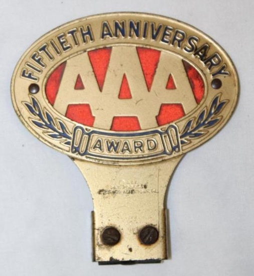 AAA 50th Anniversary Award License Plate Topper