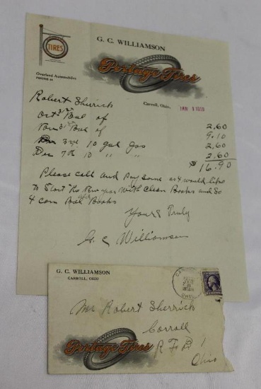 1919 Portage Tires Graphic Advertising Letterhead