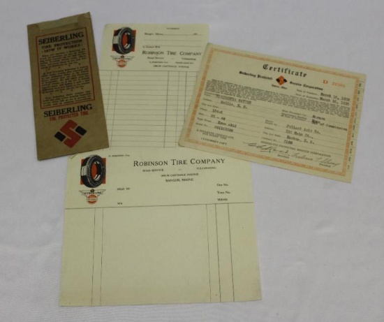 Group of 4 Seiberling Tires Graphic Advertising Literature