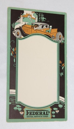 Graphic Automobile Federal Tires Advertising Postcard