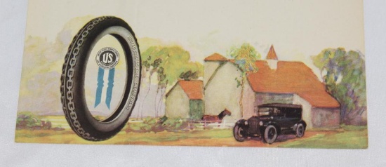 Group of 2 1920's US Tires Graphic Advertising Letterhead