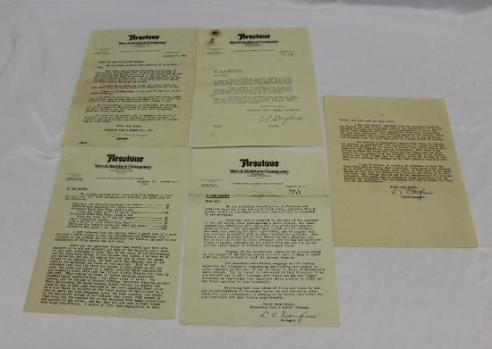 Group of 5 Firestone Tires Advertising Letterhead
