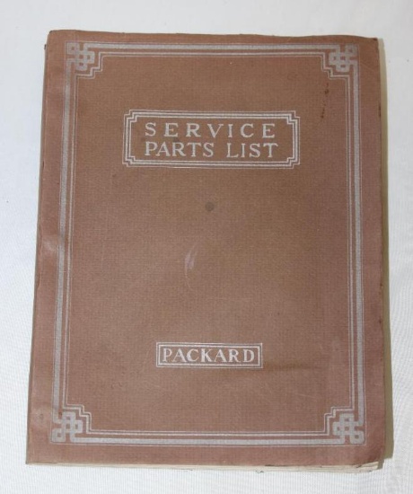 1929 Packard Motor Car Co Service Parts List Book