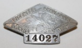 1917 Illinois Registered Chauffeur Pin Badge