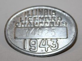 1943 Illinois Registered Chauffeur Pin Badge