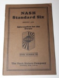 1929 Nash Standard Six Series 420 Owners Information Book