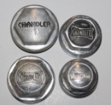 Group of 4 Chandler Motor Car Co Threaded Hubcaps