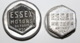 Group of 2 Essex Motor Car Co Threaded Hubcaps